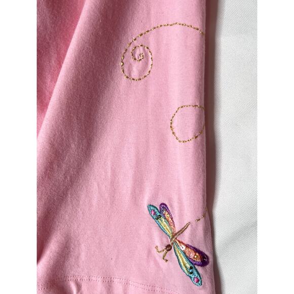Quaker Factory womens size 1X tunic pink fireflies butterflies pastel - Picture 9 of 11